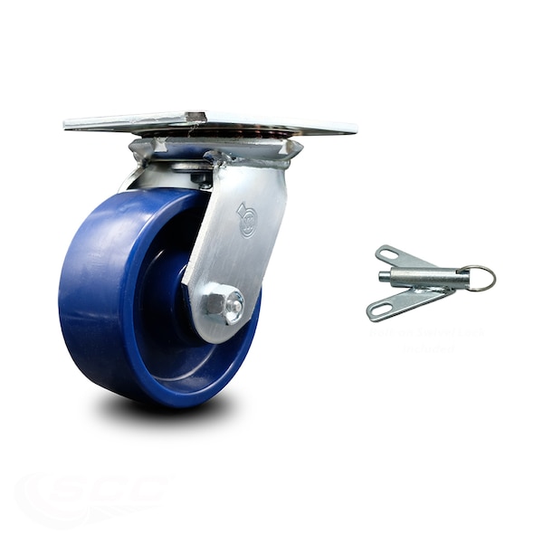 5 Inch Heavy Duty Solid Poly Caster with Ball Bearing and Swivel Lock SCC